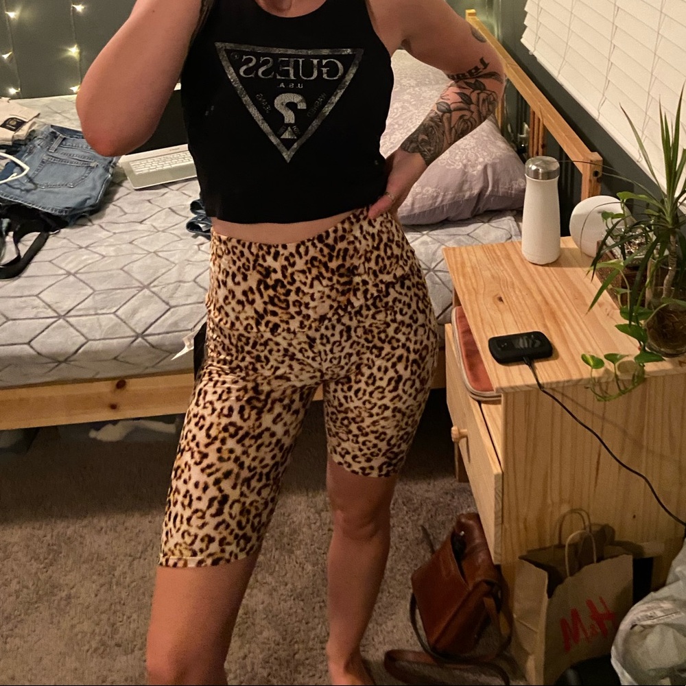 Cheetah print bike shorts